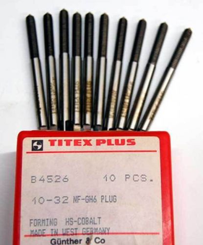 10 pc. titex 10-32 h6 list b4526 cobalt high performance roll-form plug taps for sale