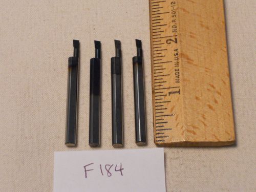 4 USED SOLID CARBIDE BORING BARS. 3/16&#034; SHANK. MICRO 100 STYLE. B-120350 (F184}