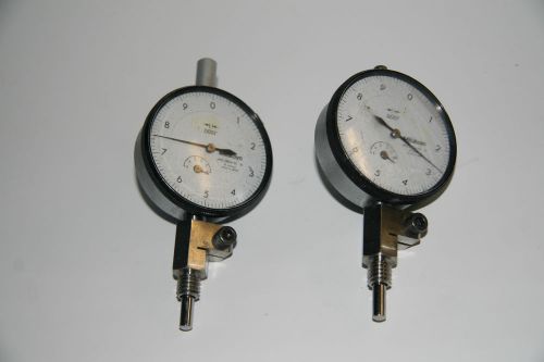 2 Mitutoyo Dial Indicators 2804-10 Lugback  Extra Attachents Included