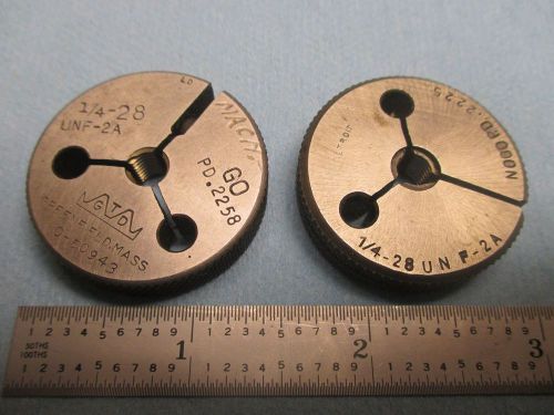 BUDGET PRICE 1/4 28 UNF 2A GO NO GO THREAD RING GAGE .250 P.D. = .2258 &amp; .2225