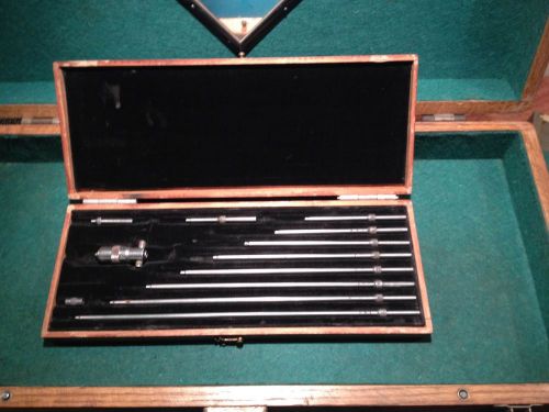 Vintage STARRETT Inside Micrometer  Size 2&#034; -12&#034;   Complete Set  Circa 1950&#039;s