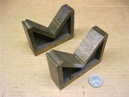 PAIR OF SOLID BRASS MACHINISTS V-BLOCKS