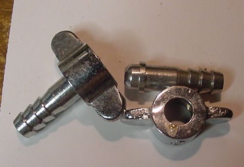 2 Air hose Oxygen Gas Fluid Wing Nut  1/4 ” Hose Nipple Brass Chrome Coupler.  1/2”