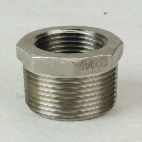 Hex Bushing 304 Stainless Steel 1 1/4 x 1 NPT Pipe Male-Female Thread Reducer