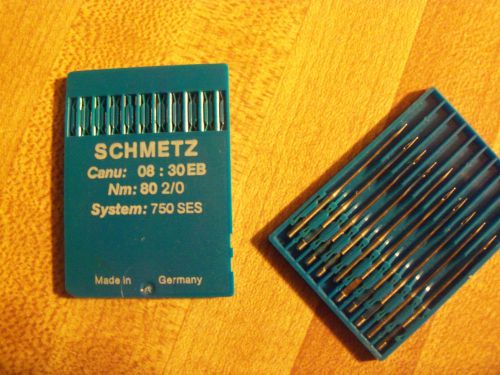 SCHMETZ INDUSTRIAL SEWING MACHINE NEEDLES SYSTEM CANU 08:30 750 SES SIZE 80  2/0