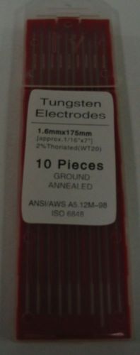 Tungsten electrodes 1/16&#034; x 7&#034; 2%thoriated - new for sale