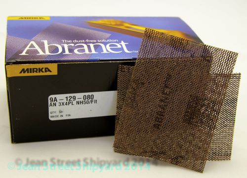 Mirka abranet 9a-129-080 80g dust free 3x4 sanding sheets woodwork automotive for sale