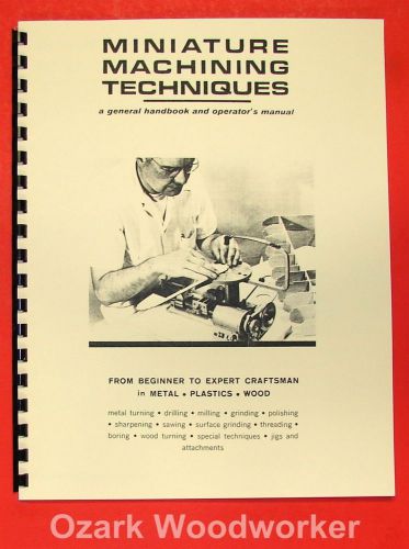 Unimat db200 miniature machine handbook &amp; techniques operator&#039;s manual 0728 for sale