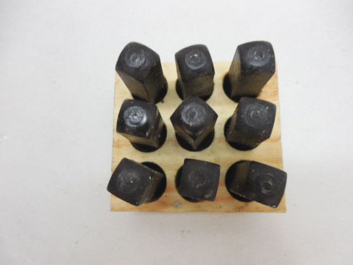 9 piece young bros 1/4&#034;  0 - 8  steel stamp industrial strength set #06098 for sale