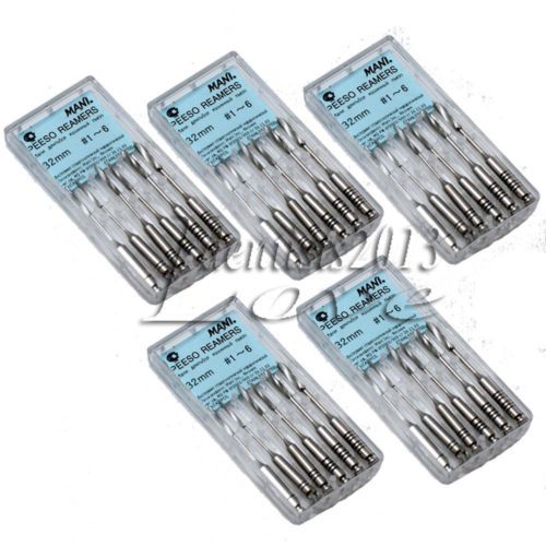 5 Packs Mani Dental Pesso Reamers Root Canal Files Drill Bur Engine Endo Treat