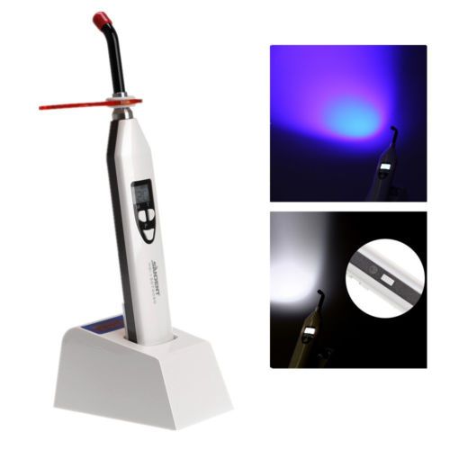 Dental Wireless LED Light Curing Lamp with Photometer White &amp; Blue Colors Light