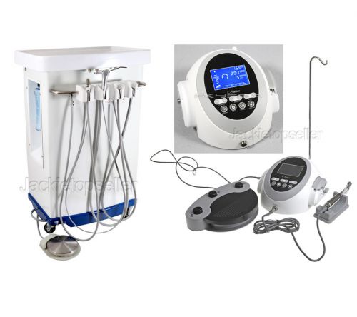 Dental implant motor unit w/ brushless contra angle +portable delivery unit cart for sale