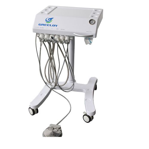 New Mobile Dental Delivery Cart Unit Kit Ultrasonic Scaler&amp;Curing Light (11in 1)