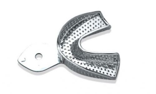 10pcs kangqiao dental stainless steel impression tray 3# lower perforated for sale