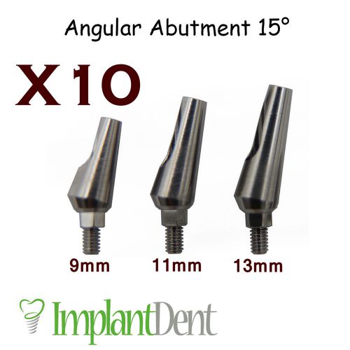 10 Angular Titanium Abutment 15&#039; hex Dental Implant Lab Prosthetics.Free Ship!