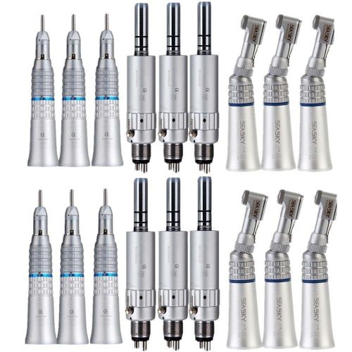 Hot 6x dental low speed handpiece straight contra angle air motor e-type 4h for sale