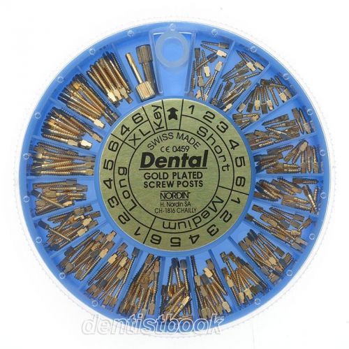 240 pcs mixed dental conical nordin screw posts kits refills 24k gold plated for sale