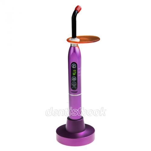 1 X Dental Device Cordless Big Power LED Curing Light Metal handle Purple Color