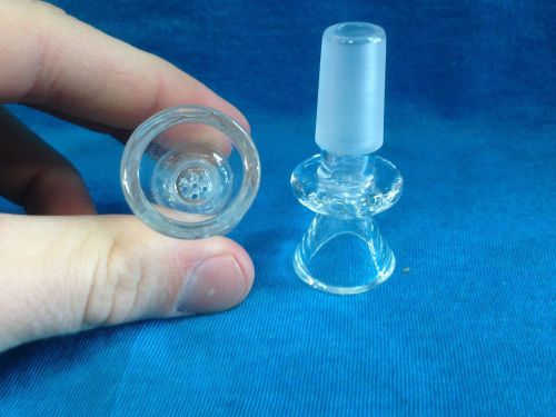 Lot of 2 bowls 18mm glass bowl w honeycomb screen built in &amp; grip usa glass #27 for sale