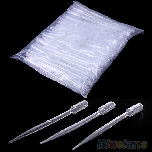 100pcs chic plastic disposable 3ml graduated transfer pipettes eye dropper set for sale