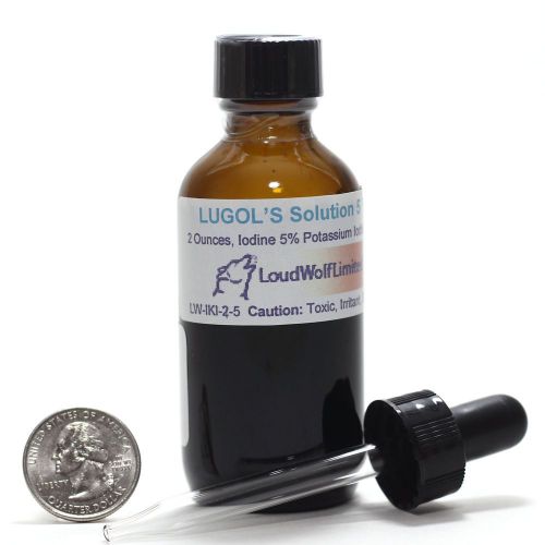 Lugols (Lugol&#039;s) Iodine Solution  2 Oz  5%  + Glass Dropper  SHIPS FAST from USA