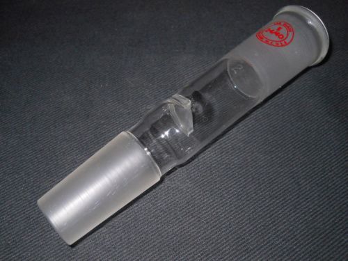 Lab glass custom 24/40 inner &amp; outer straight adapter w/ half circle insert for sale