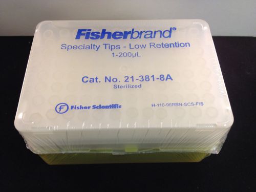 Fisher Scientific Rack of 96 Specialty Tips Low Retention 1-200uL Cat. 21-381-8A
