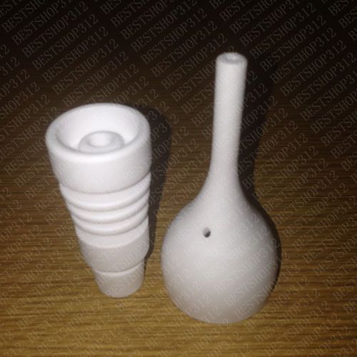14mm 18mm 2-in-1 male ceramic nail + ceramic cap w/ 1 hole for sale