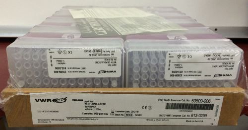 Package of 10 96-Rack VWR 200uL Disposable Pipet Tips #53509-006 10/2012