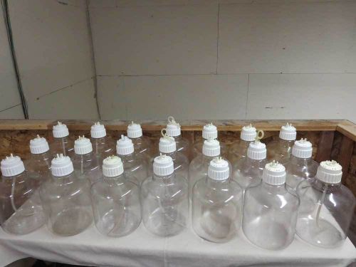 Lot of 7 Nalgene Clearboy carboy 10 Liter with ported caps