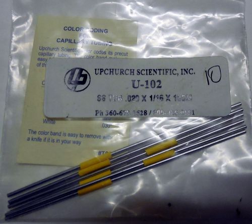 Nos pack of 6 upchurch scientific u-102 ss tube .020 x 1/16 x 10cm for sale