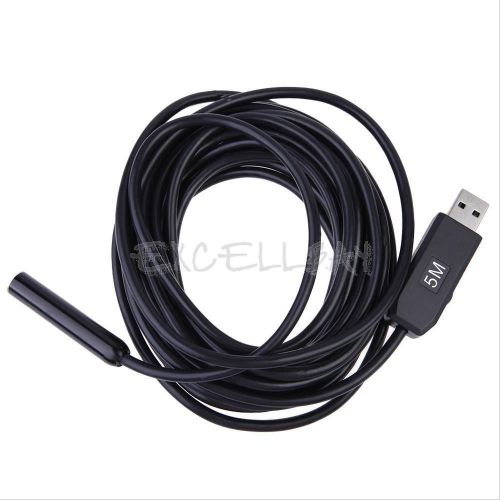 5M Waterproof USB Borescope Endoscope 4 LED Inspection Tube Snake Camera NEW E0X