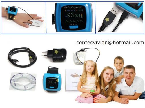 FDA CE CMS50F Digital COLOR Wrist Fingertip Pulse Oximeter,SPO2 PR,USB Software