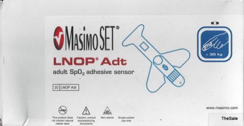 New Box Lot (20) Masimo Sets® LNOP® Adt Adult SpO2 Adhesive Sensors Exp 10/2016