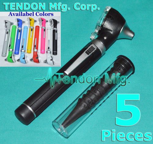Otoscope fiber optic mini, led bright illumination, diagnostic set, 5 pieces for sale