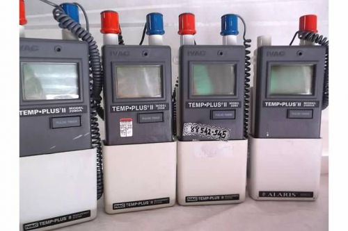 Lot of 4  Ivac Temp Plus II Thermometer with probes, MODEL: 2080A, GC! Warranty!