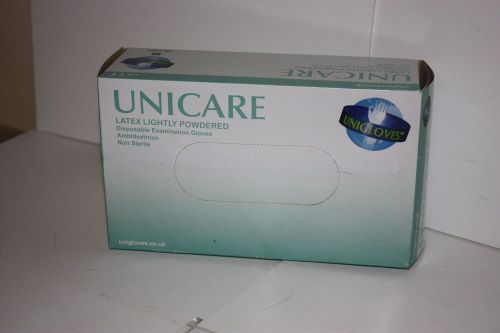 Unicare latex examination gloves size small lightly powdered 5 boxes of 100 for sale