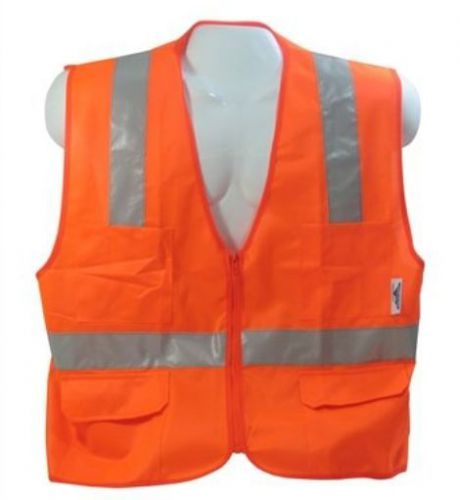 3x-l / ansi class 2 high visibility safety vest: solid orange front/ mesh back for sale