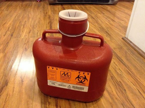 MEDICAL ACTION 182 10&#034;X6&#034;X11&#034; 6.2 QT RED NON-STACKABLE SHARPS CONTAINER, 1 EACH