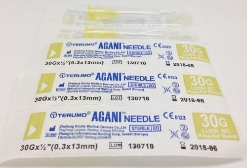 100x 30G (0.3mm) Yellow 0.5 Inch (12mm) Hypodermic Needles Not With Syringe