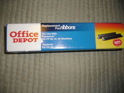 Office Depot PANASONIC KX-FP 80 81 85 Replacement Fax Ribbons KX-FA 53, 55 NEW