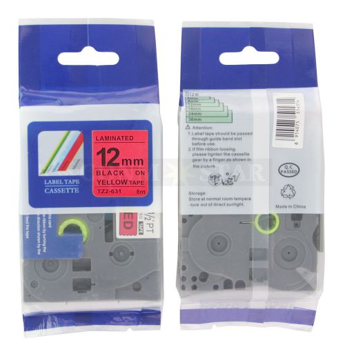 1pk black on red tape label compatible for brother p-touch tz tze 431 12mm 1/2&#034; for sale