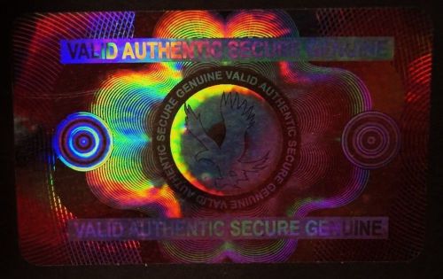 Hologram overlays secure eagle overlay inkjet teslin id cards - lot of 25 for sale