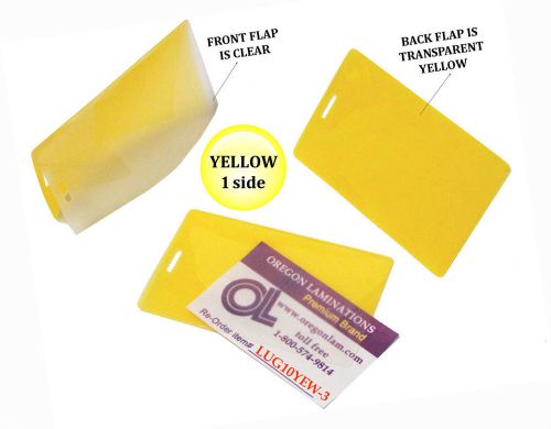 Qty 300 yellow/clear luggage tag laminating pouches 2-1/2 x 4-1/4 for sale