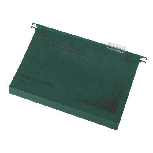 Rexel Crystalfile Classic 30mm Foolscap Suspension File - Green (Pack of 10)
