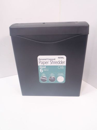 Royal cx6 6-sheet cross-cut shredder - black - used for sale