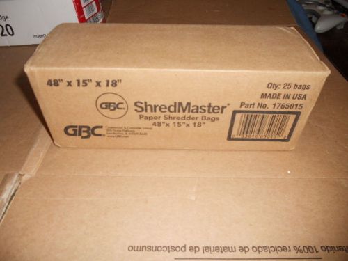 GBC Shredmaster Paper Shredder Bags 48&#034; x 15&#034; x 18&#034;  25 bags