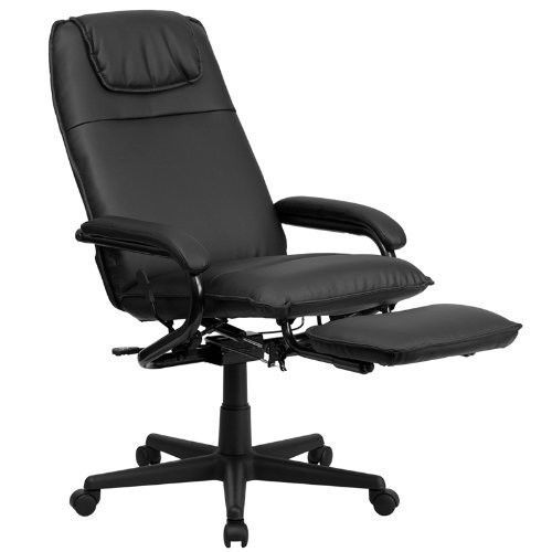 Flash furniture high back black leather executive reclining office compute chair for sale