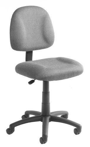 Adjustable Armless Boss Grey Fabric Deluxe Posture Chair Office Furniture New