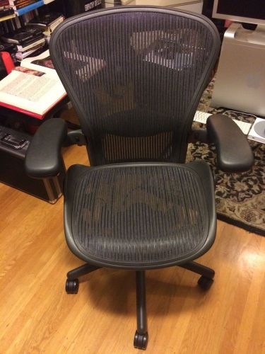 Aeron® Herman Miller® Chair Size B Lumbar Fully Adjustable Graphite True Black